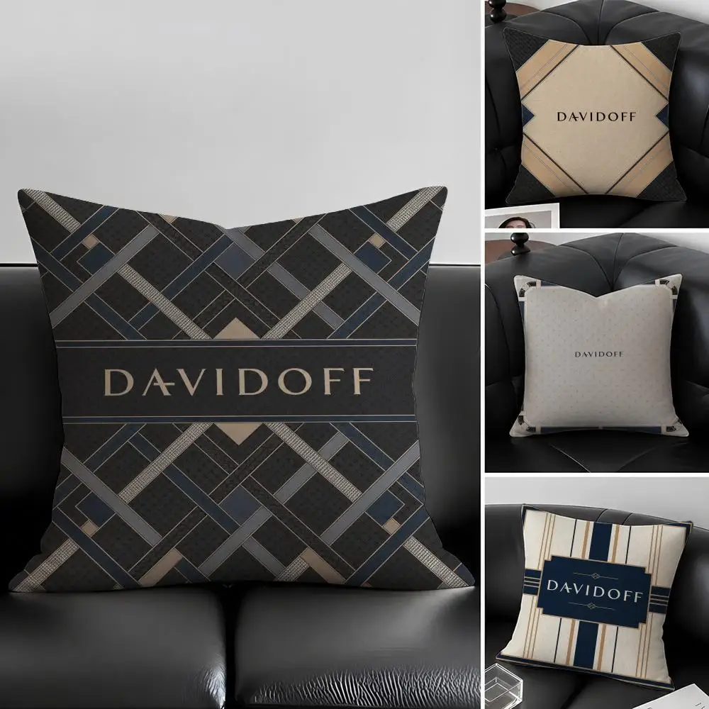 Funda de cojín de lino natural de la marca Davidoff Italy, juego de fundas de almohada, decoración todo en uno para sofá, dormitorio y silla