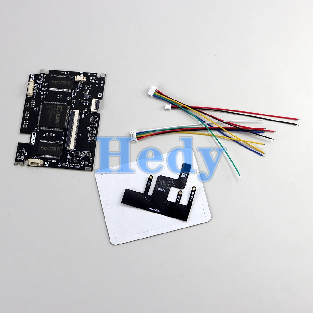 1 conjunto destaque display completo v4 tela lcd de vidro para sega game gear gg v4.0 brilho ajustável suporte saída vga mod