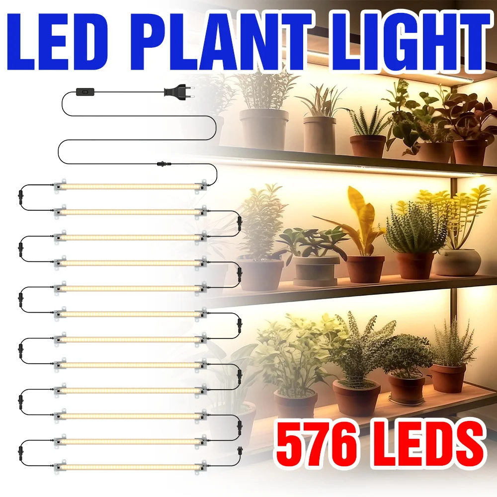 

LED Full Spectrum Grow Light Strip Indoor Hydroponic Planting Lamp 220V Greenhouse Tent Potted Vegs Flowers Cultivation Lighting