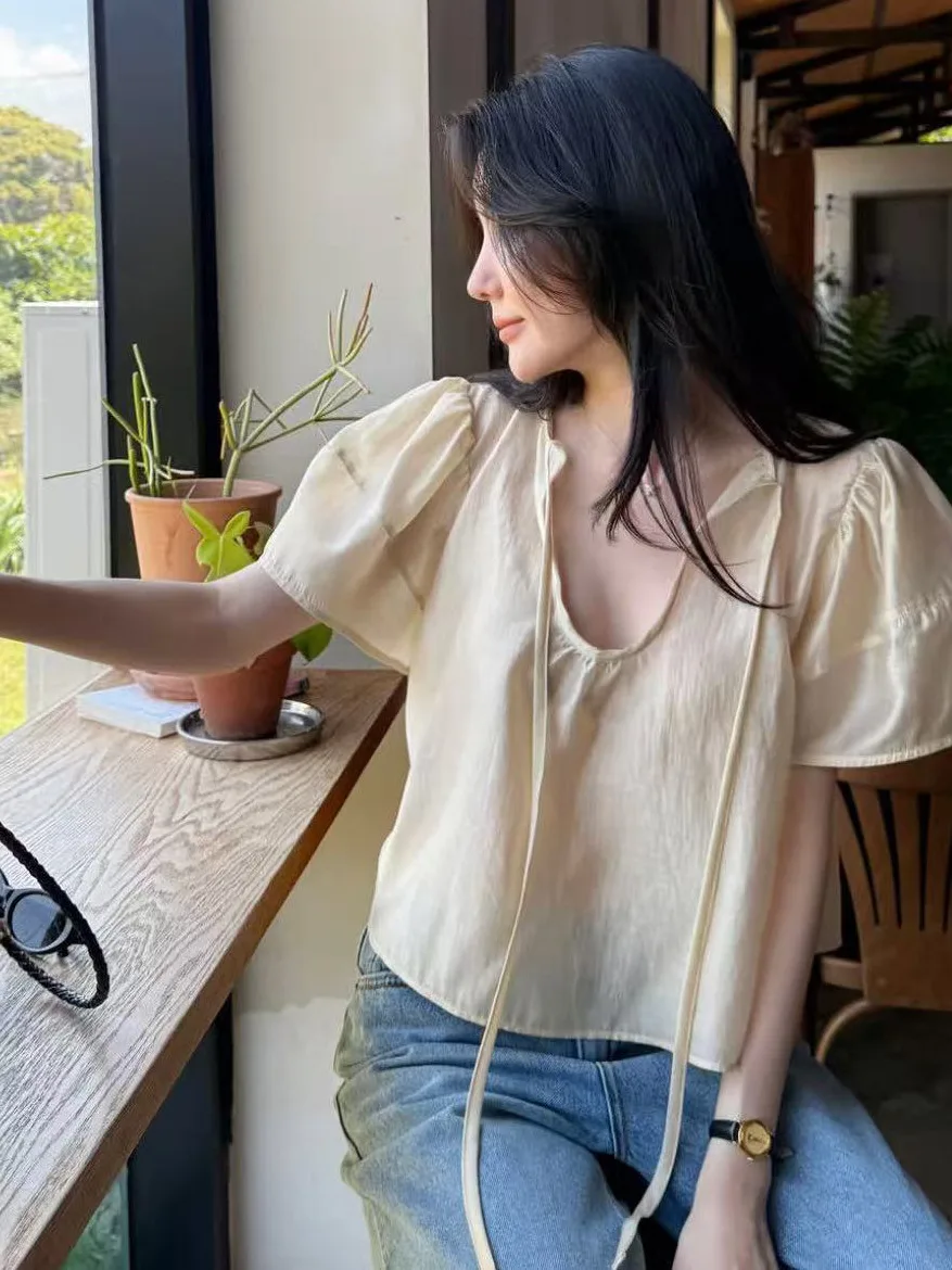 Korean Style Loose Breathable Top Cool Sensation Double Sided Wear Daily Versatile Semi-Transparent Women's Fashion Sweater