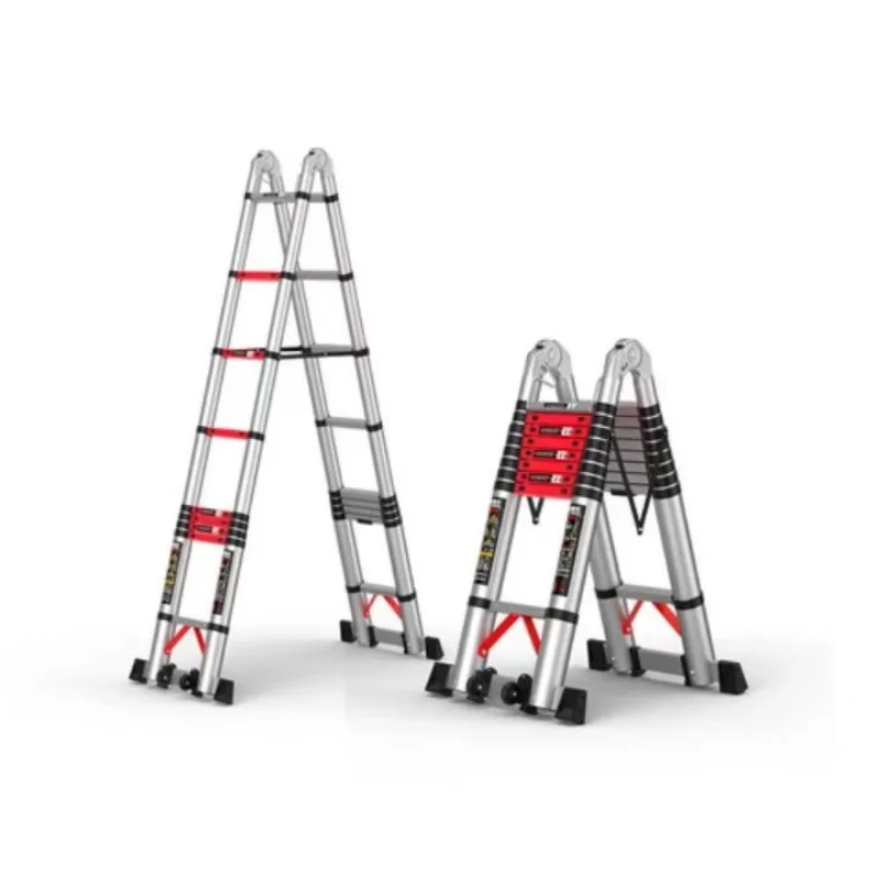 Multipurpose Aluminium Portable Ladders Red herringbone ladder Multipurpose Extension Aluminium Telescopic Ladder