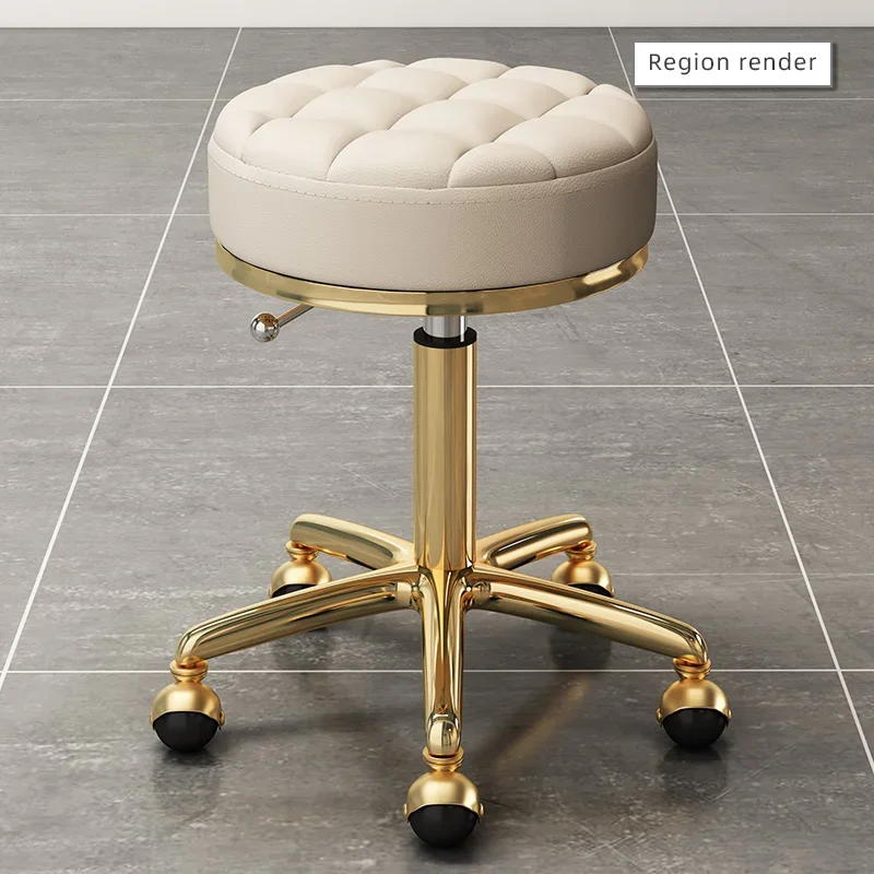 Fashion Swivel Stool Barber Shop Hair Bench Golden Hairdressing Chair Massage Clinic Office Home Seat Cadeira Salon Furniture