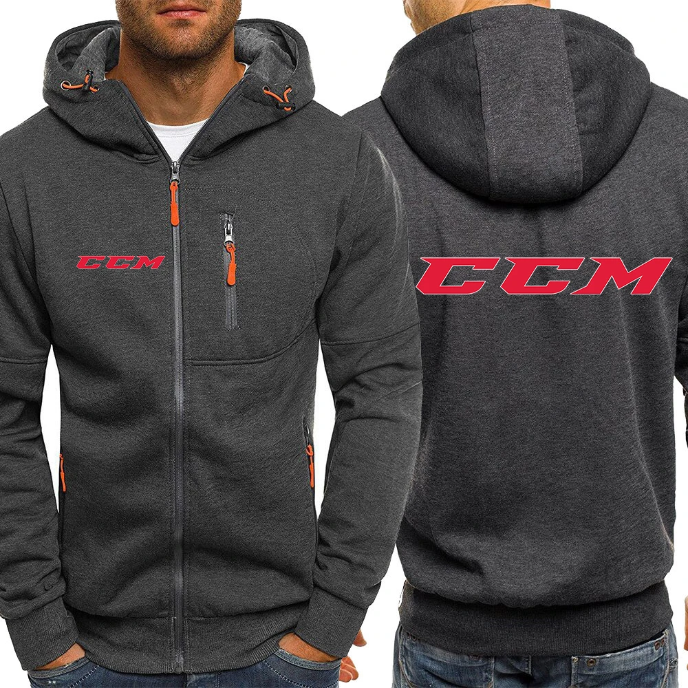 CCM 2024 New Stlye Tri-color Hooded Caot Spring Autumn Men Comfortable Versatile and Leisure Spliced Zipper Tops Sweatshirts