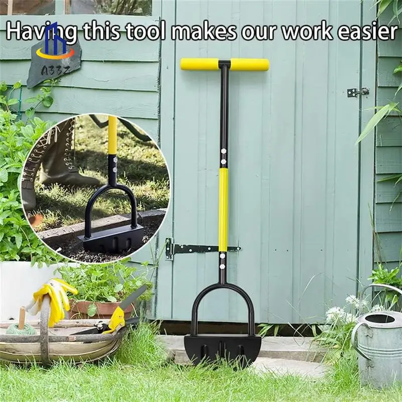 

Saw-Tooth Edger Lawn Tool, Half Moon Lawn Edger With T-Grip, Sidewalk Grass Long Handled Step Edger, 38Inch Black Yellow Durable