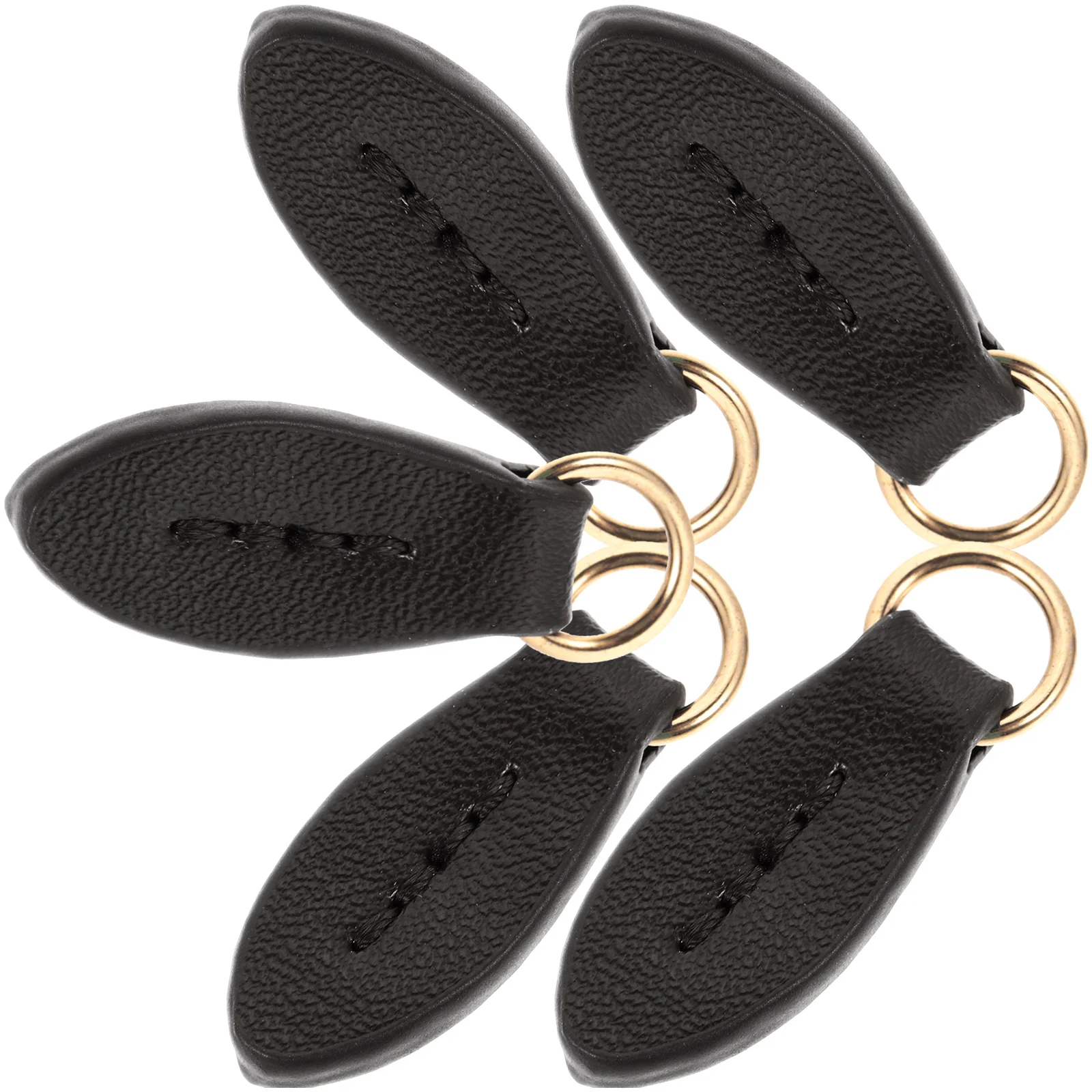 

5pcs Genuine Zipper Pulls Black Cowhide Repair Tabs for Bags Clothes Zipper Head Suitcases Durable Accessories