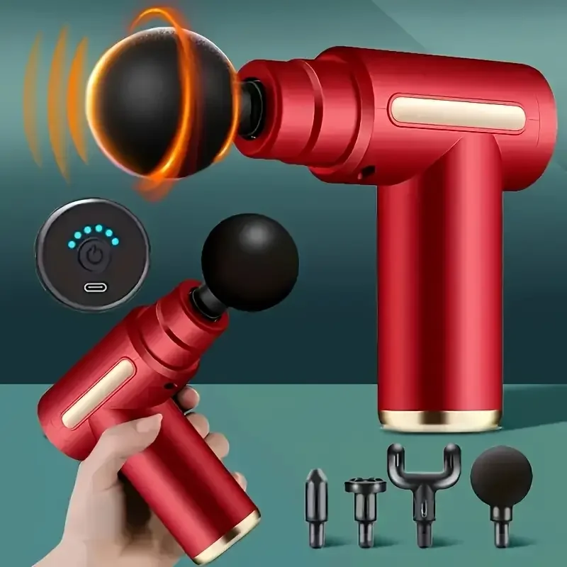Portable Massage Gun Fascia Deep Muscle Relax Body Neck Massager Electric Fitness Equipment Noise Reduction Male Female