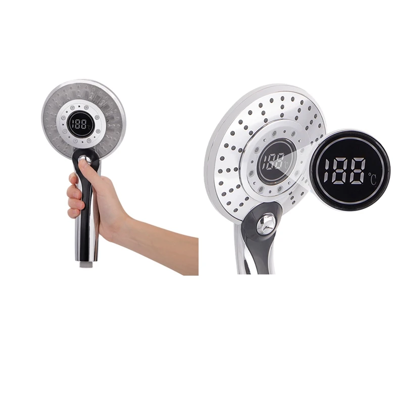 

AS63-LED насадка для душа с цифровым контролем температуры, насадка для душа, 3 режима распыления, экономия воды, фильтр для душа, аксессуары для ванной комнаты