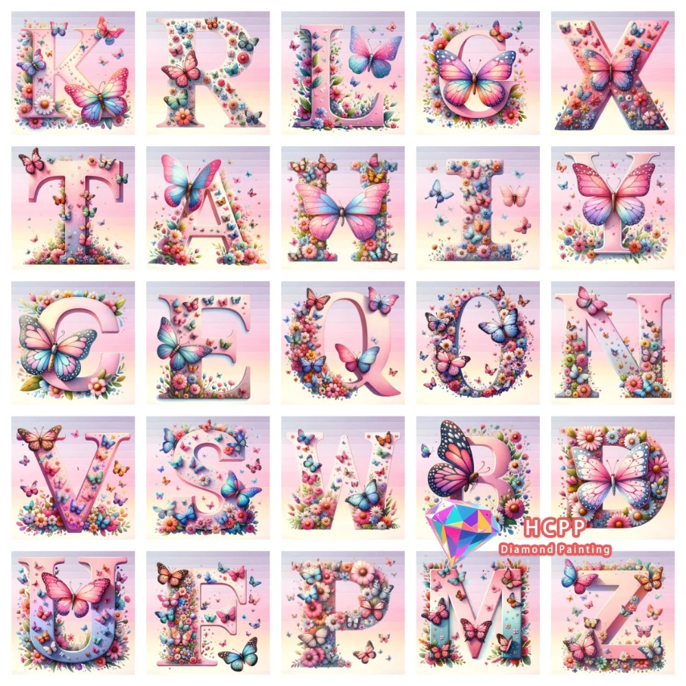 Schmetterling Buchstaben Diamant Malerei Set Quadratische Runde Diamanten 5D DIY Mosaik Handgemachte Kunst Einzigartiges und Exquisites Geschenk Heimdekoration