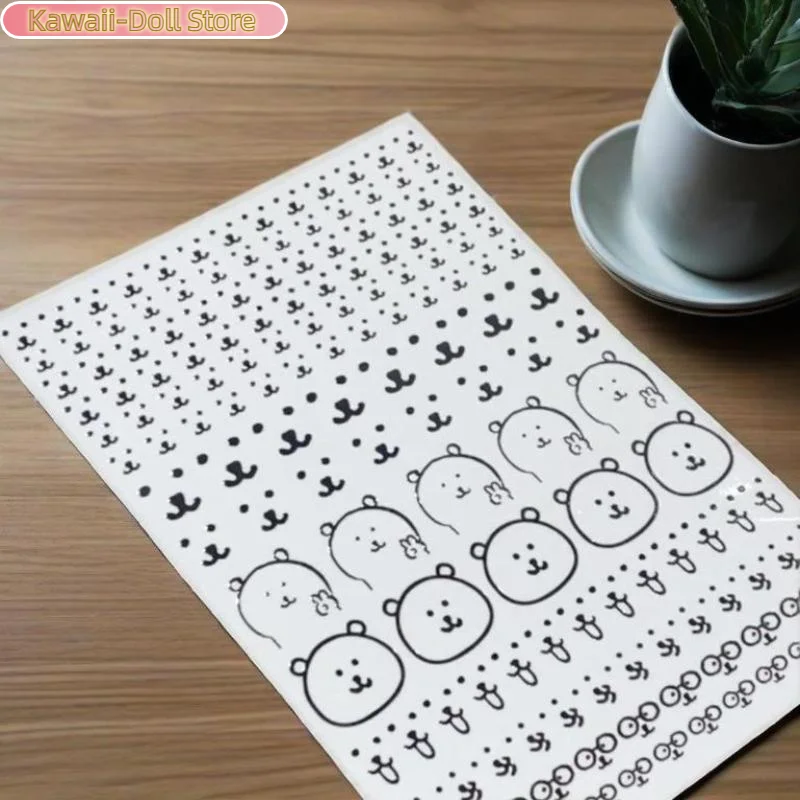 Autocollant plat ours de dessin animé mignon, autocollant de tasse d'eau, décoration d'ordinateur pouvant être utilisé pour coller la boîte de rangement de meubles