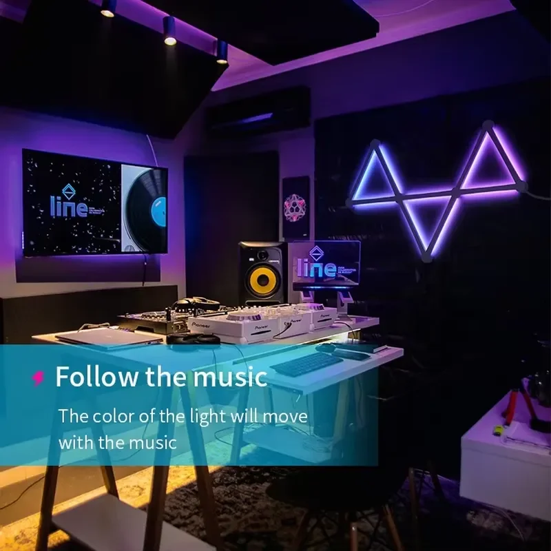 New Design LED Smart Light Strip Creative Decoration Detachable Smart Switch Light Rgb Trapezoid Atmosphere Wifi Smart LED