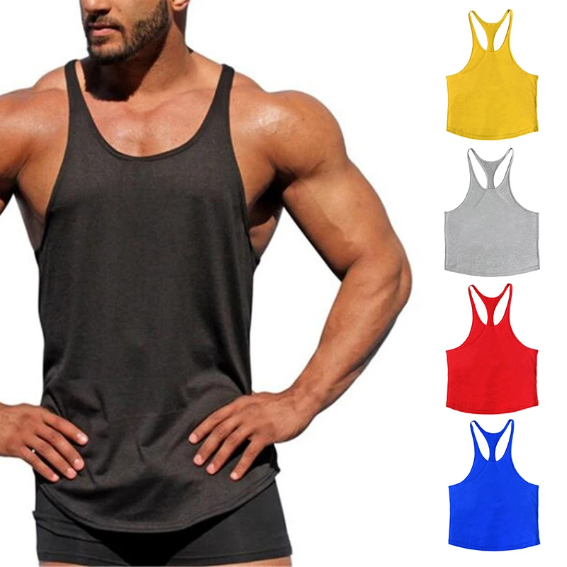 New Mens 100% cotton tank tops gym fitness muscle sleeveless shirt Male Undershirt basketball bodybuilding sports vest men