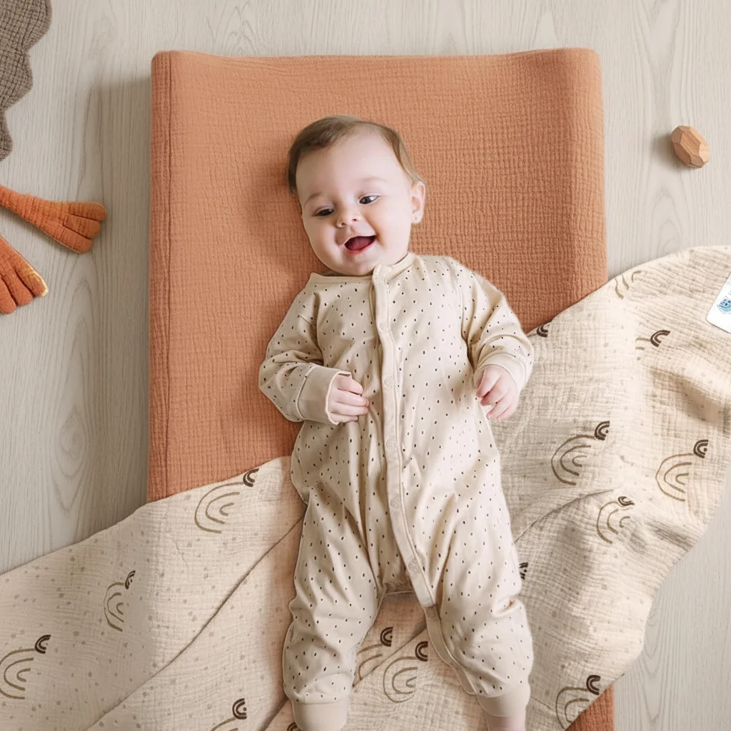 2 قطعة حفاضات القطن تنفس تغيير الوسادة غطاء الترا لينة المجهزة ورقة حفاضات مبدل الوسادة قابلة لإعادة الاستخدام حفاضات وسادة المجهزة ورقة #1