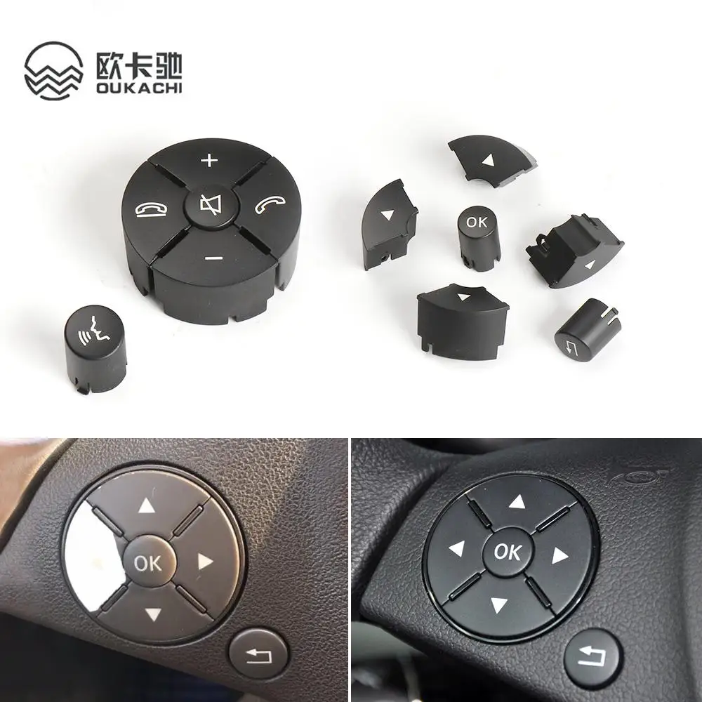 Left Right Car Steering Wheel Switch Control Button Cover Trim For Mercedes Benz C E GLK Class W204 X204 C180 C200 W207 W212