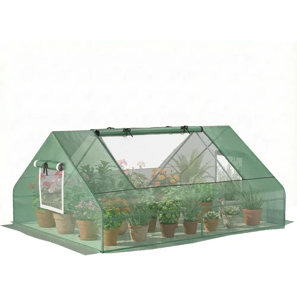 Mini Greenhouse for Garden Planting, Outdoor Planter Warm House with Zipper Windows
