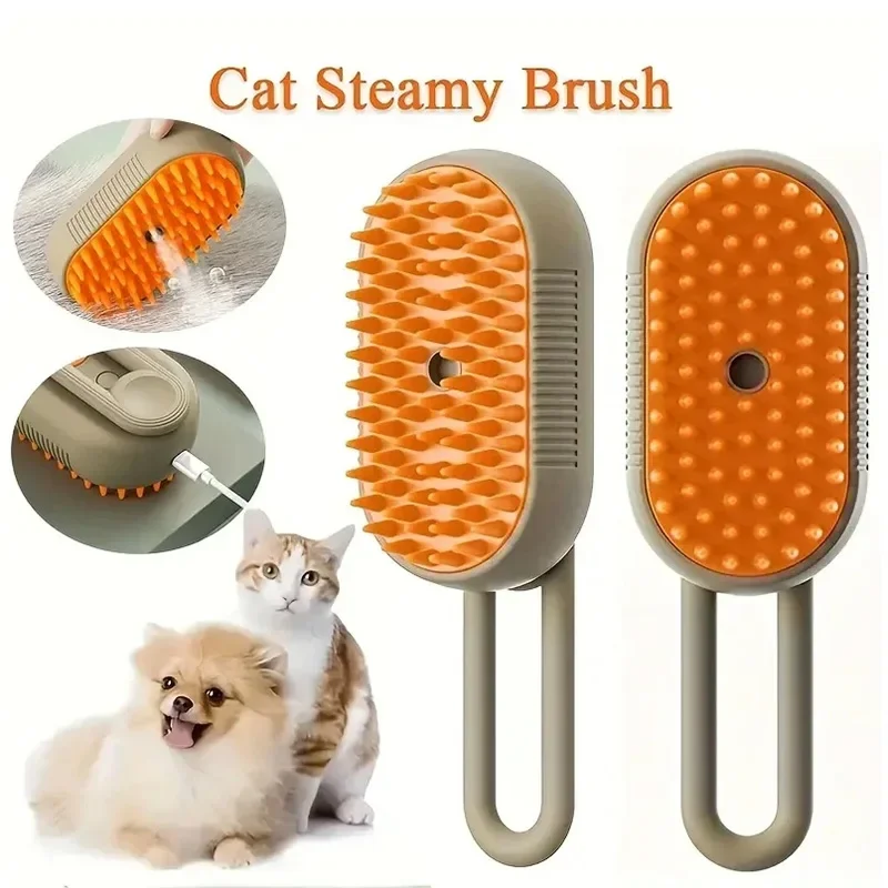 

3-In-1 Hondenhaarborstel Kattenhaarborstel Elektrische Huisdierreinigingsborstel Stoomspuitborstel Massage Ontharing Kam