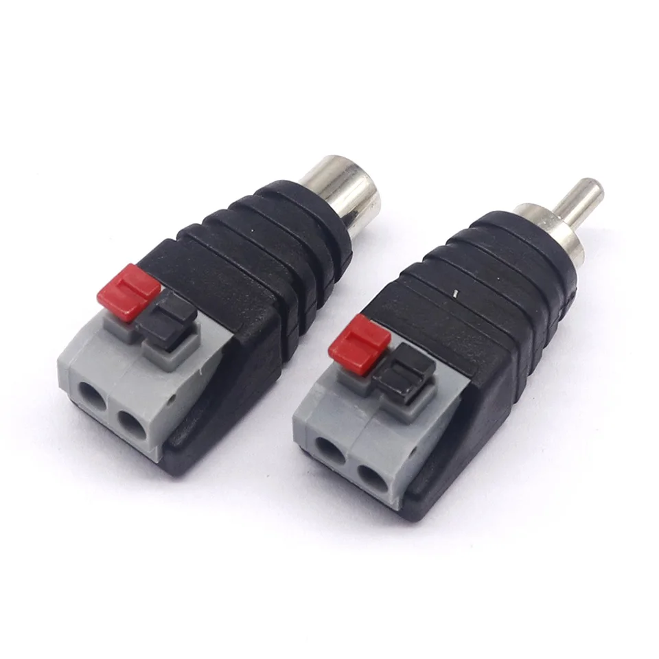 5pcs RCA male/female push-clamp type solderless RCA lotus head push-to-connect AV lotus spring universal terminal