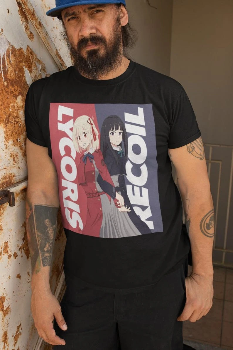 Lycoris Recoil Y2K Aesthetic T shirt Trendy Oversized Unisex Vintage Loose Short Sleeves Classic Streetwear high quality Couples