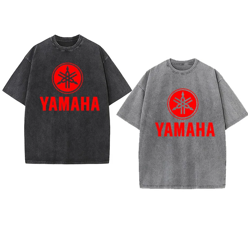 Yamaha Logo Printed T-shirt for Men and Women, Pure Cotton Sweat-absorbing and Quick-drying Cycling T-shirt, Yamaha Off-road