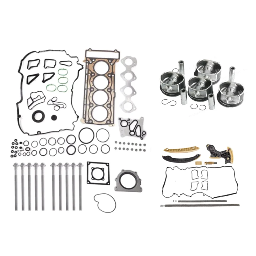 AUTO Engine Overhaul Rebuild Kit Timing chain Kit Piston kit For Mercedes-Benz C250 SLK250 1.8L L4 1.8 L T M271 2007-2016