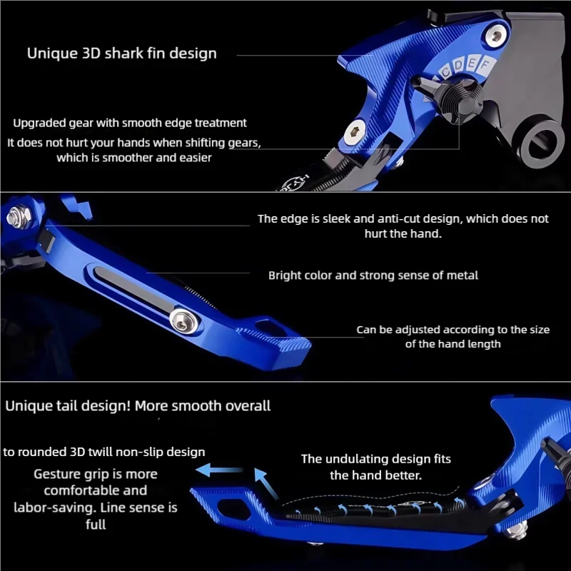5D shark head style For Kawasaki NIJIA125 2019 Z125 2016-2020 Motorcycle parts brake lever set foldable adjustable handle lever view 3