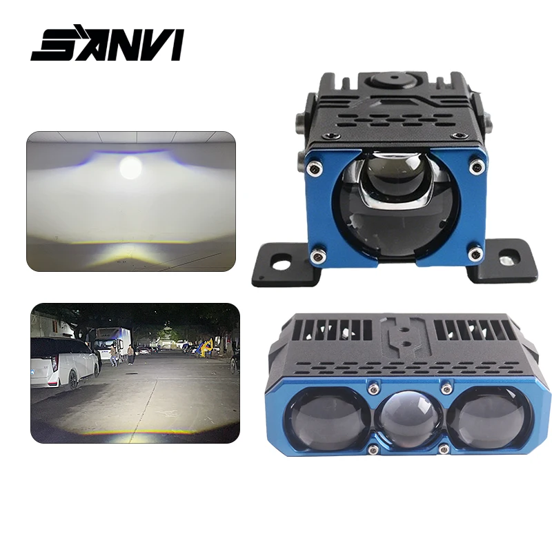 sanvi-s101-s301-光学グリルライト-bi-ledプロジェクターフォグライトバー-suv-atv-4x4-オフロード車-セダン-バイク-12v-5500k対応