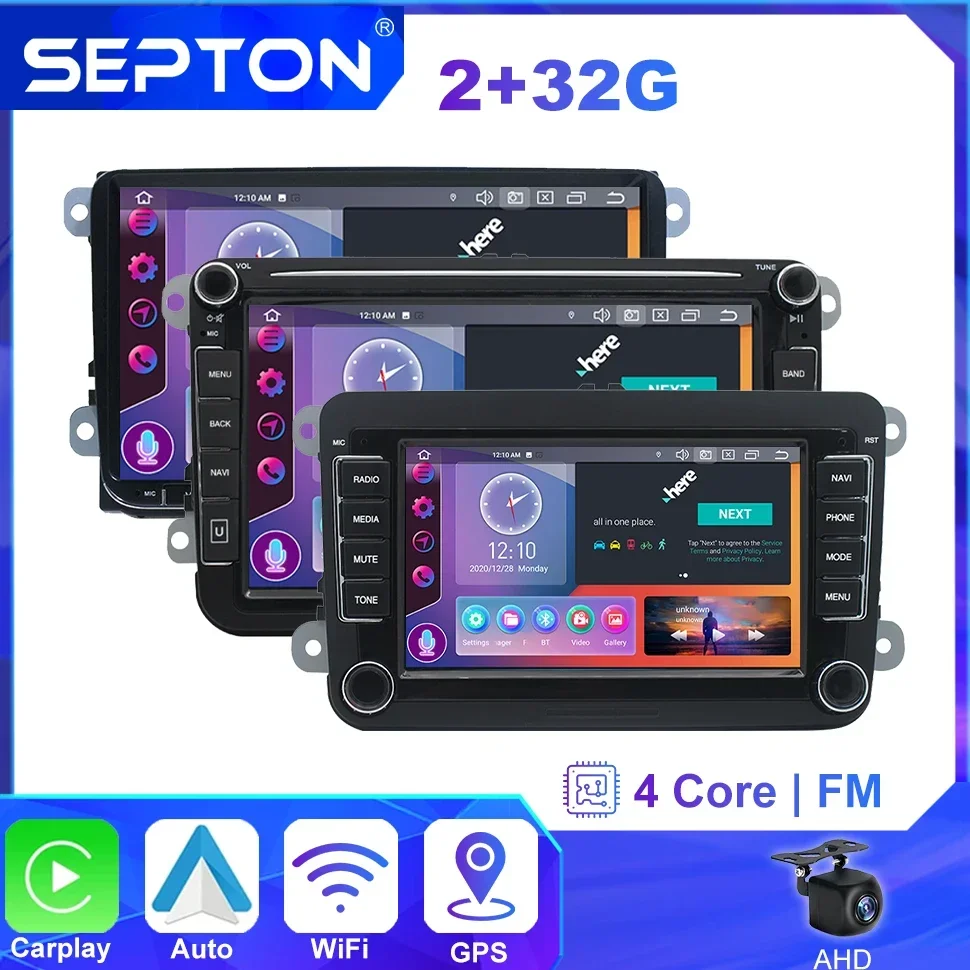 

SEPTON Multimedia 7"/8"/9" Android Universal Car Radio for VW Volkswagen Golf 5 6 Passat B6 B7 Skoda Polo Jetta Carplay GPS MAP