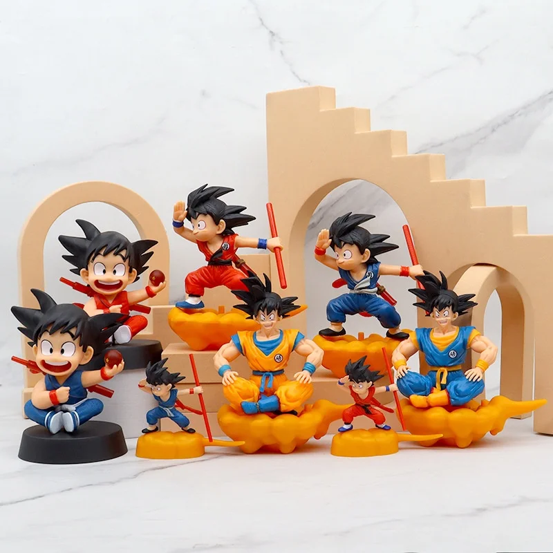 Q Version Dragon Ball Anime Character Sun Wukong Childhood Cartoon Somersault Cloud Children'S Toy Accessories Puppet Action Mod