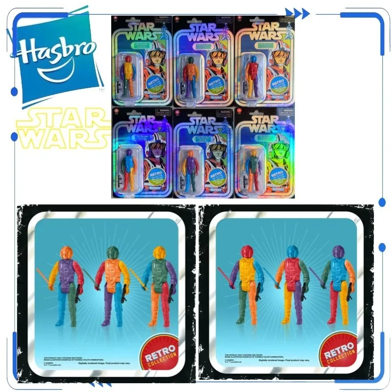 本物のハスブロ-ケナー-スターウォーズ-レトロコレクション-ルーク・スカイウォーカー-スノースピーダー-プロトタイプエディション-レインボー-6パック-アクションフィギュアセット