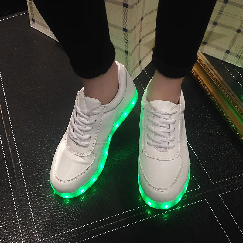 USB Charger Glowing Sneakers Boys LED Luminous Shoes Girls Breathable Sport Shoes Children Led Casual Shoes Size 34-46