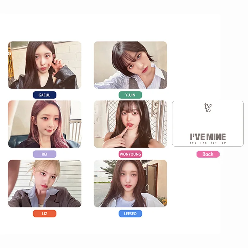 6Pcs/Set Kpop IVE New Album I'VE MINE Photocards Cute Idol Lomo Card High Quality HD Printed Photo Card for Fans Collection Gift