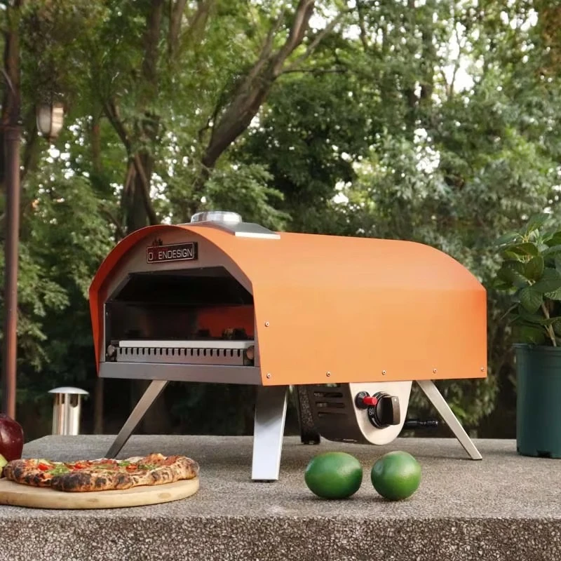 Popular Commercial Outdoor Portable Freestanding Single Stainless Steel Gas Pizza Oven Temperature Control for Household Kitchen