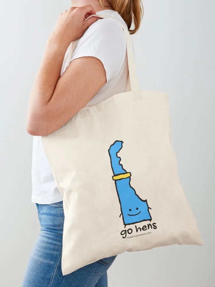 Delaware Go Hens Design Tote Bag tote bags aesthetic eco folding custom Reusable bags Canvas