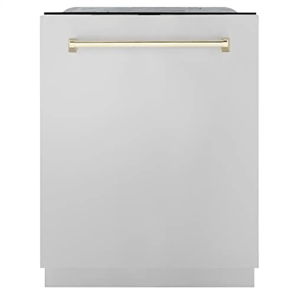 Top Control Stainless Steel Dishwasher with Gold Handle and 3rd Rack Autograph Edition DWMTZ-304-24-G DuraWash Technology Heated