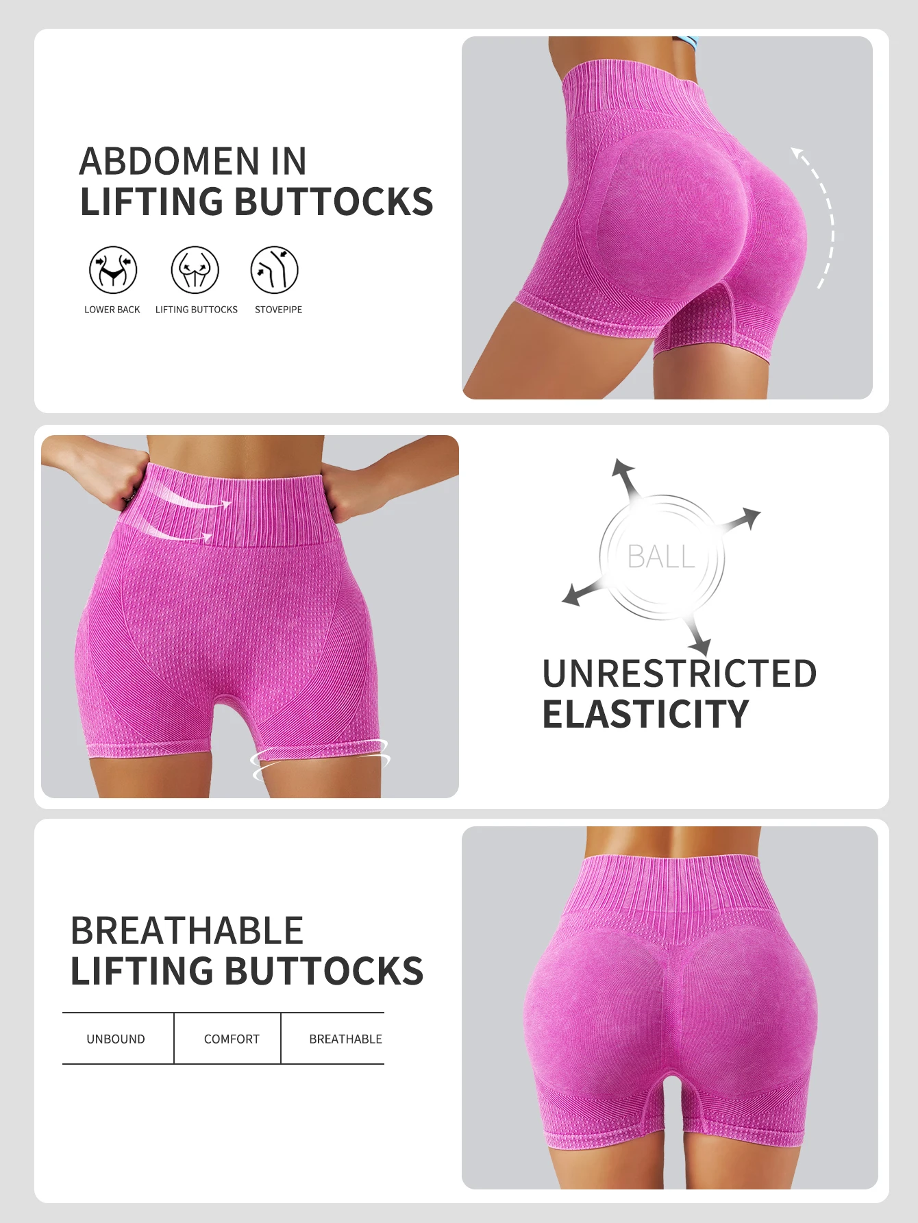 Matte Sexy Peach Buttocks Quick Drying Breathable Yoga Pants Sand Washed WOMEN\'S Running Sports and Fitness Three Point Shorts