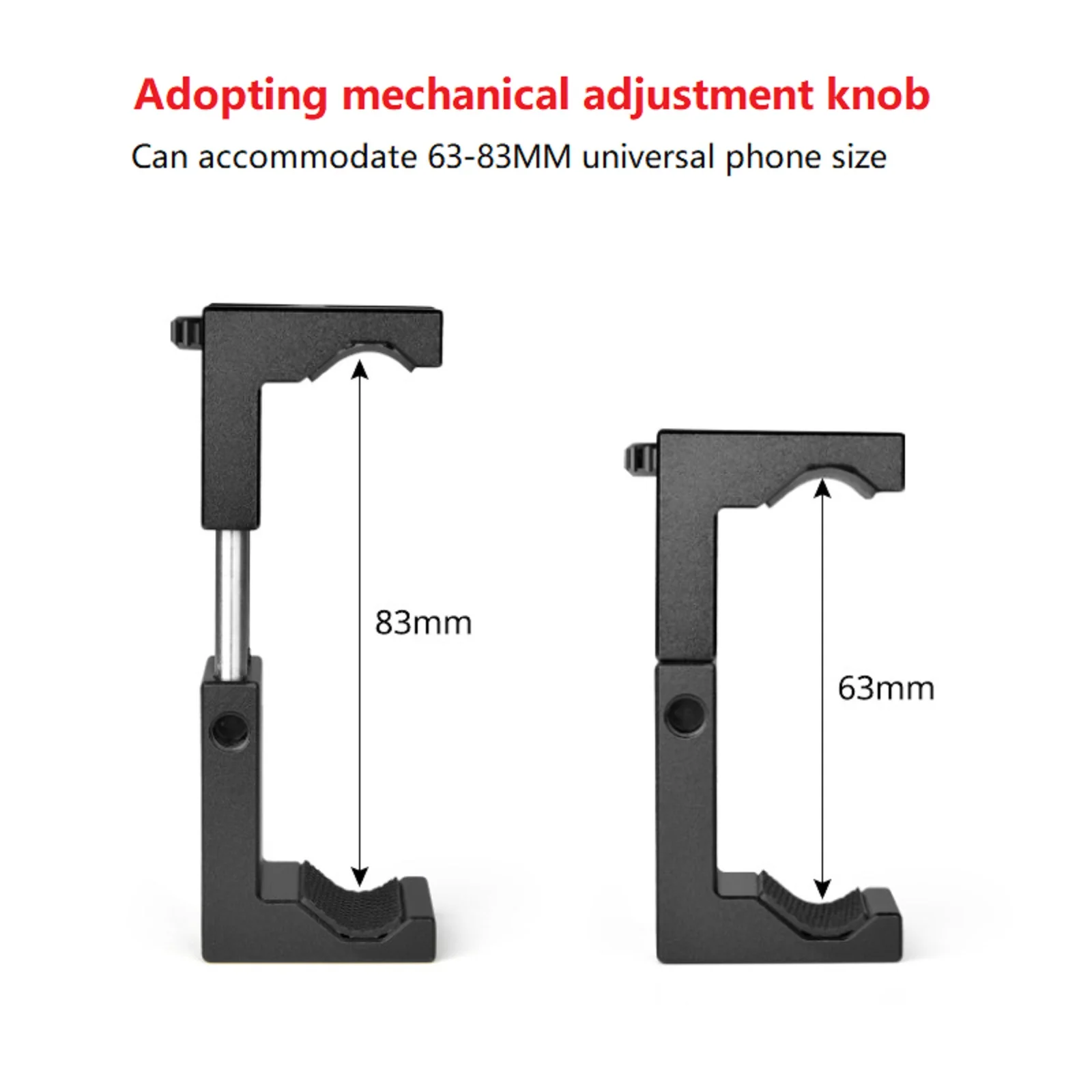 Aluminum Metal Phone Bracket Tripod Clip Holder Clamp Adapter For iPhone Samsung Huawei Smartphone Accessories Width 2.48-3.27in