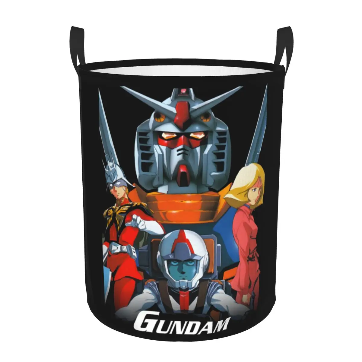 

Custom Gundams Anime Laundry Basket Collapsible Robot Cartoon Clothes Hamper for Toys Storage Bag