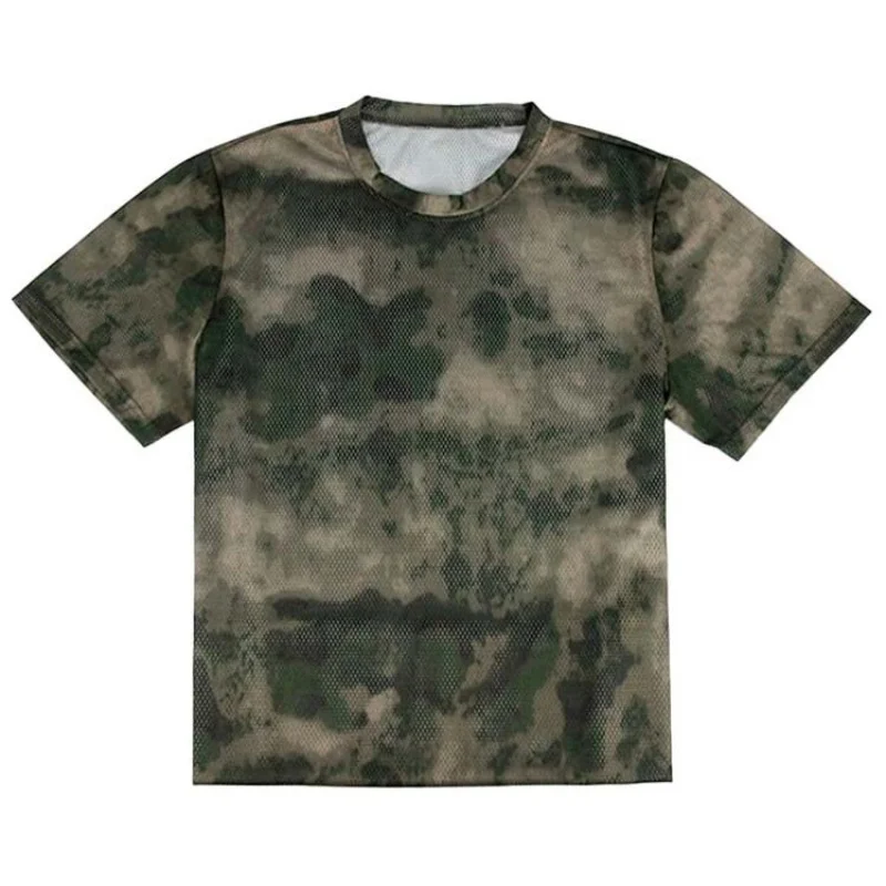 Russian Combat T-shirt Uniform Men Camouflage Tactical T Shirt Summer Mesh Quick Dry Breathable Outdoor Sports Hiking T-shirts