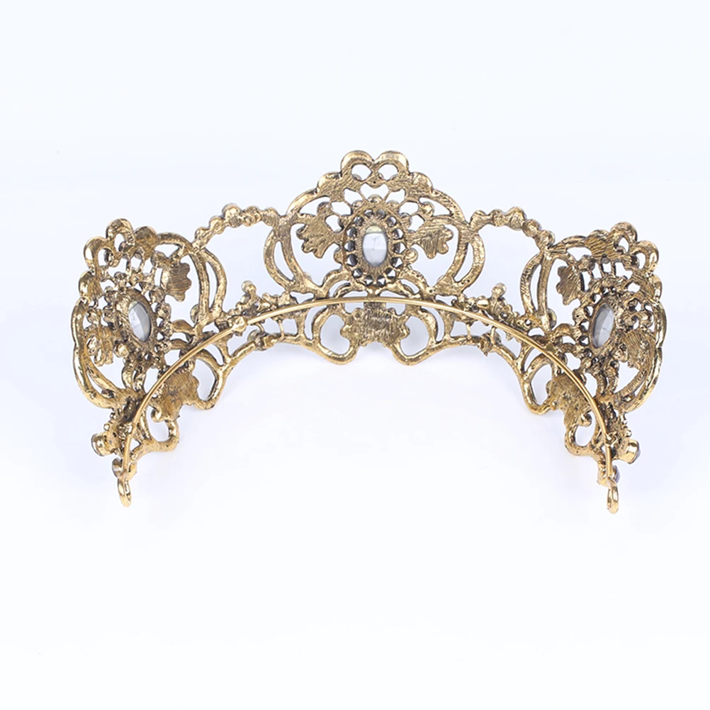 

Crown Headband Party Headpiece Women Hair Jewelry Amethyst Pearl Rhinestones Unique Shiny