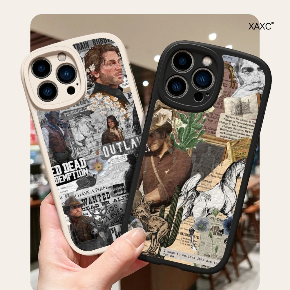 Adventure game Rdr2 Phone Case For Iphone15 Pro Max 14 Plus 11 13 12 Mini X Xr Xs 7 8 Puls Woman Lambskin Silicone Covers