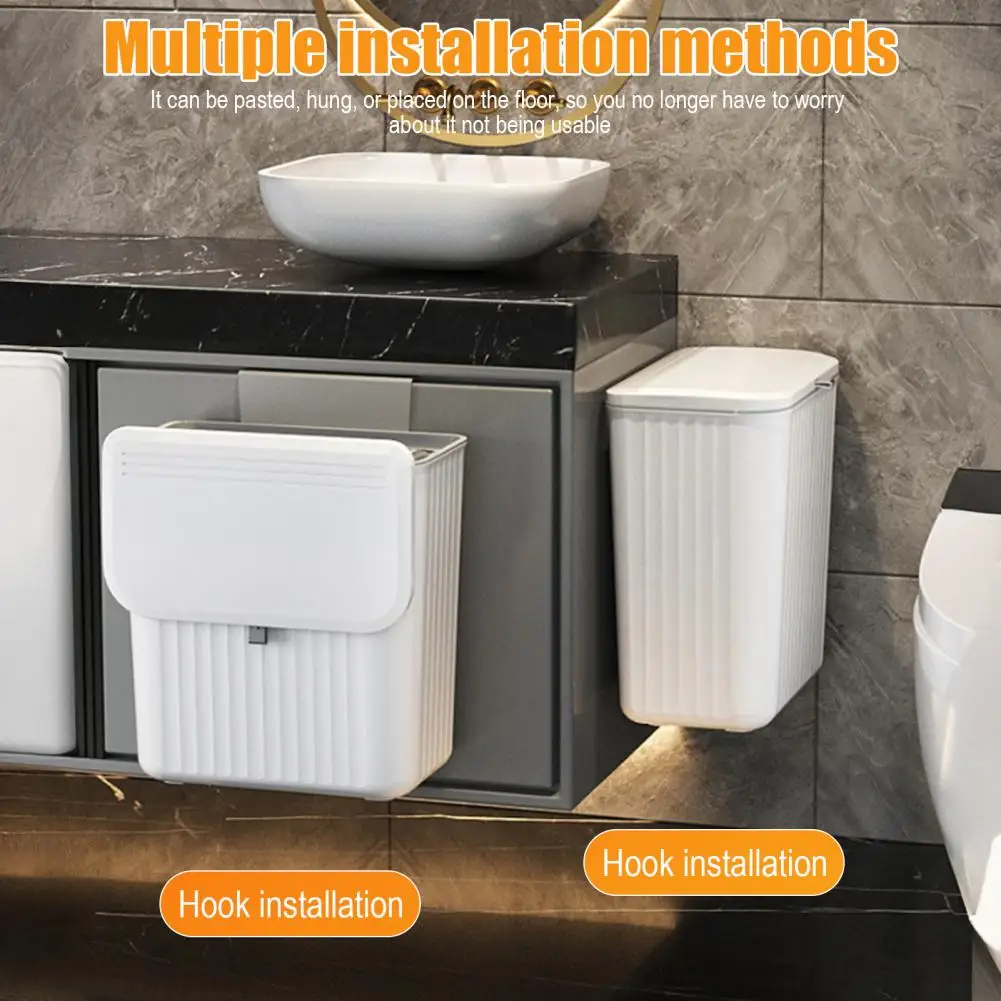 Wall Mounted Trash Hanging Trash for Kitchen Wall Mounted Kitchen Compost Bin with Lid under Sink Trash for Countertop Bathroom