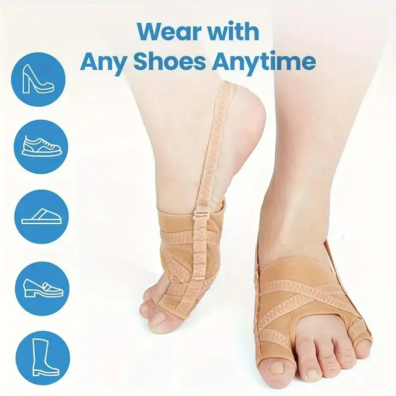 Correttore per alluce valgo in tessuto traspirante regolabile per alluce valgo, separatore distanziatore, correttore per dita dei piedi, calzini sportivi per alluce valgo da corsa