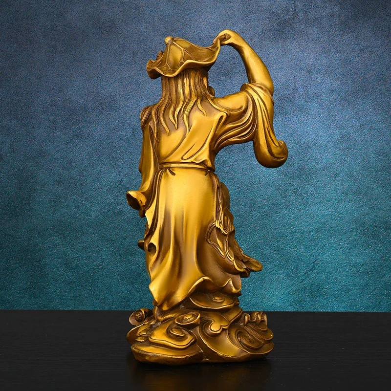 Liu Hai Plays with Golden Toad Statue， Three-legged Money Toad Figurine， Pure Brass Feng Shui Wealth Ornament for Home Living Ro