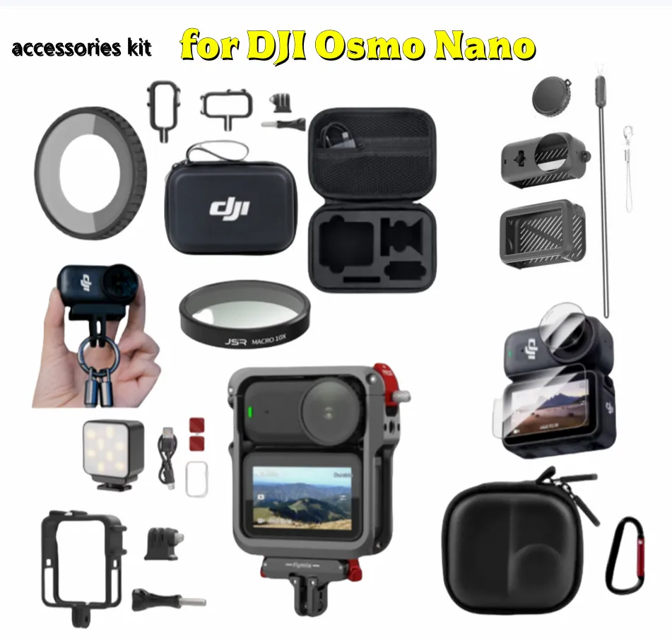 For DJI OSMO NANO Camera Accessorie Rabbit cage bag Medium package Glass Films Plastic frame Protective glass Protective glasses