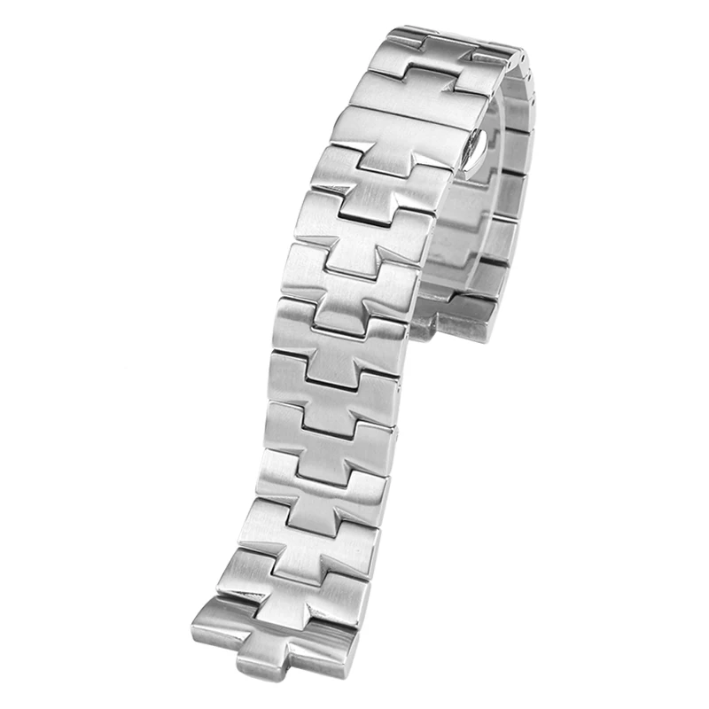 سوار ساعة بديل من الفولاذ المقاوم للصدأ لـ Vacheron Constantin Overseas 47450/47040 - سوار صلب ذو نهاية منحنية 7 8 8.5 ملم