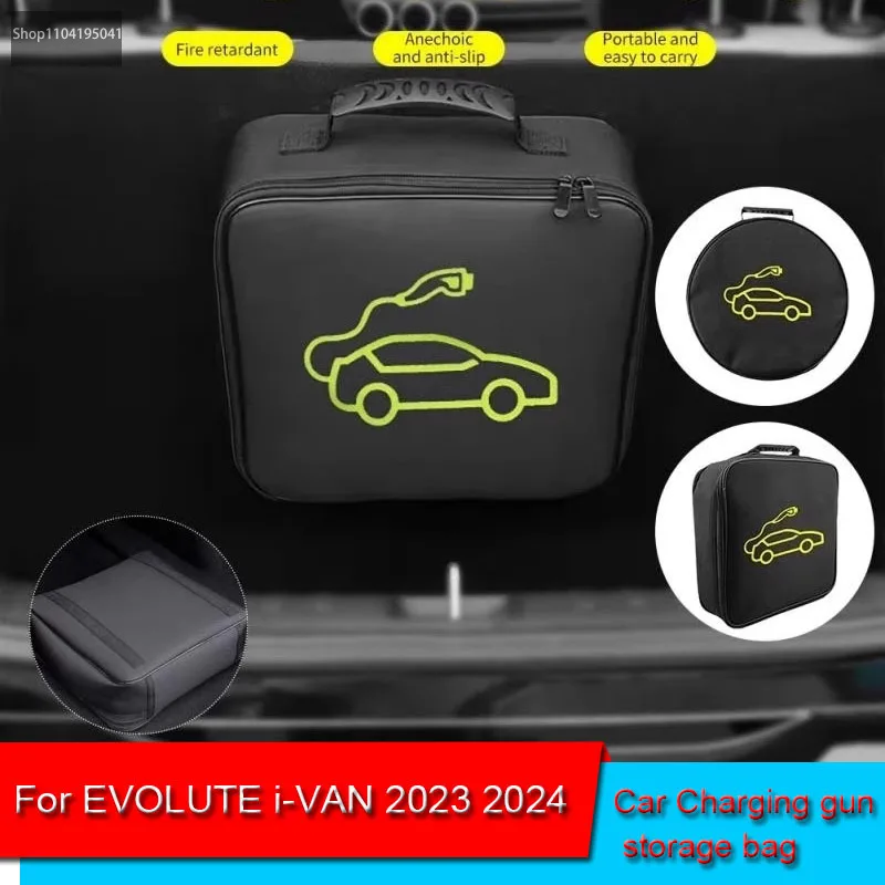 

For EVOLUTE i-VAN 2023 2024 Waterproof Retardant Trunk Storage Box Accessories EV Car Portable Charging Cable Storage Carry Bag