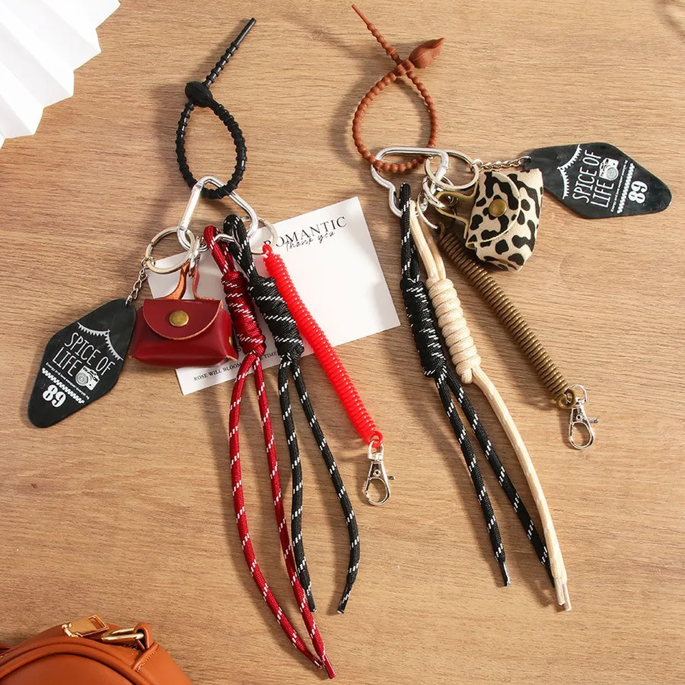Mini Bag Charm Keychain Rope Multi Charm Layered Handbag Accessory Purse Decoration Key Ring Fashion Accessory For Everyday Bags