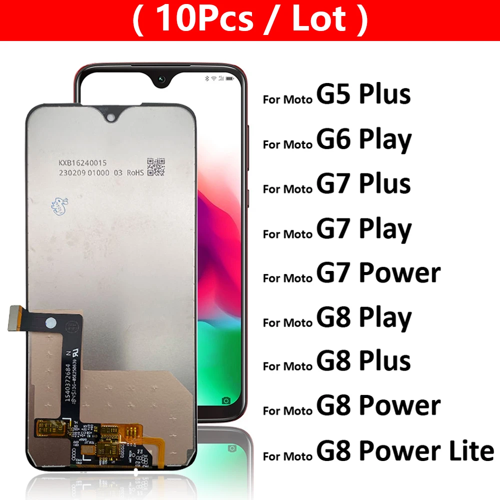 10Pcs/Lot, New For Motorola MOTO G5 G6 G7 G8 Power Play Plus Lite LCD Display Touch Digitizer Assembly LCD Display Screen