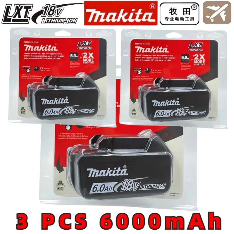 100% Original Makita li-ion Battery,for Makita 18V power tools DTW190 DTD156D DF487 DHP485 BL1860B Replacement Lithium battery