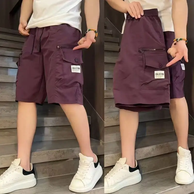 

Американская уличная рабочая одежда ort Брюки Мужские летние модные брендовые функциональные прямые брюки пять четвертей Повседневные спортивные брюки средней длины