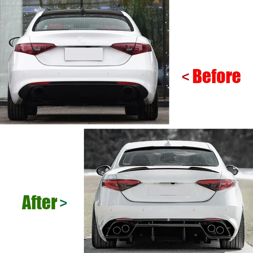 Rear Trunk Wing For Alfa Romeo Giulia Sedan 2015-2023 Car Rear Trunk Roof Spoiler Tail Fin Fixed Splitter Spoiler Tuning BodyKit